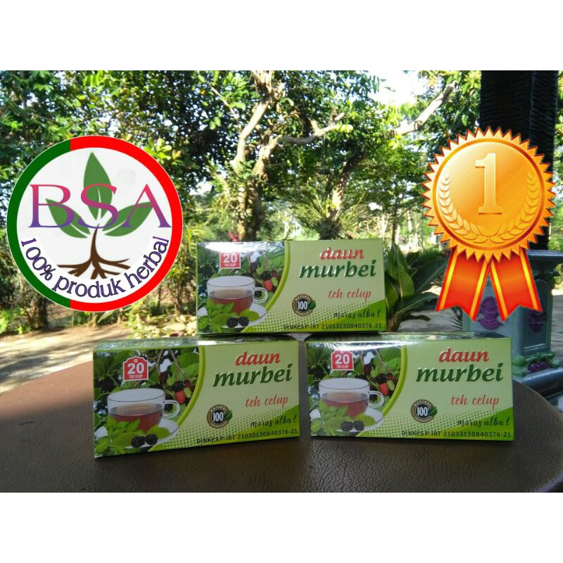 

teh celup herbal daun MURBEI isi 20 sachet siap seduh