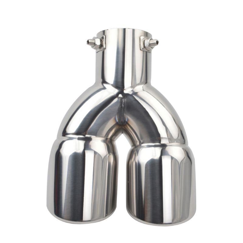 Pipa Knalpot Ganda Bahan Stainless Steel Ukuran 2.5inci 3inci outlet 8.1inci Panjang 1.2mm