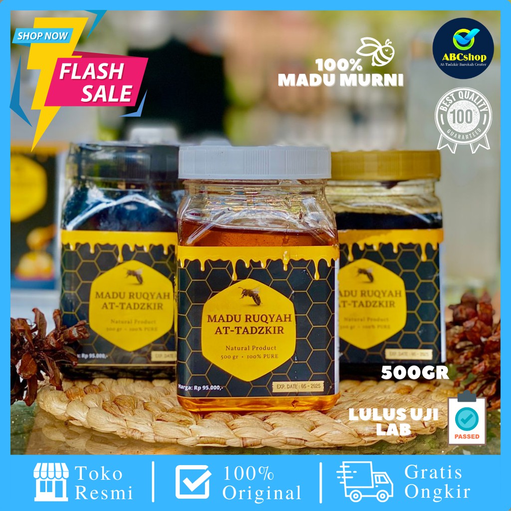 

Madu Murni Asli - Pure Honey 500gr (Pahit) Madu Ruqyah At-Tadzkir (Senyawa Pahit Alkaloid Pohon Mahoni)