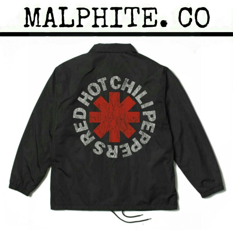 Coach Jacket Red Hot Chili Peppers RHCP Windbreaker Motif Logo Band Musik Merch Metal Punk Rock And 