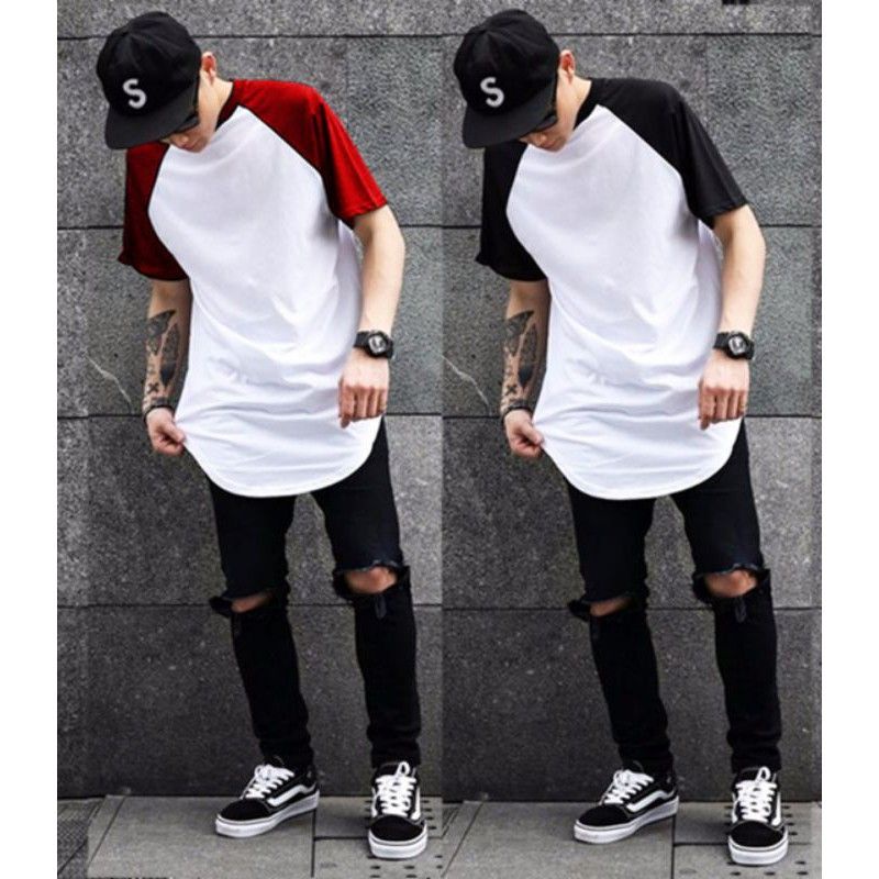 kaos raglan longline