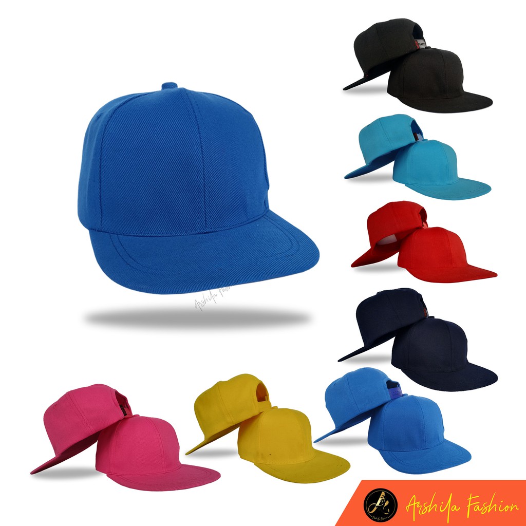 Snapback Anak Hiphop Polos / Snapback anak usia 4 - 12 tahun / Arshila_fashion