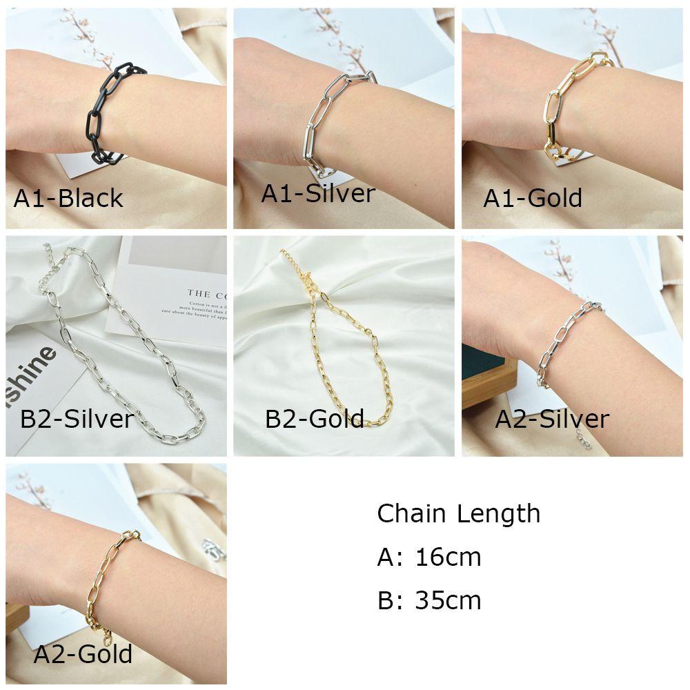 Preva Kalung Rantai Kalung Vintage Perhiasan Aksesoris Rantai Tebal Grunge Collares Bracelet