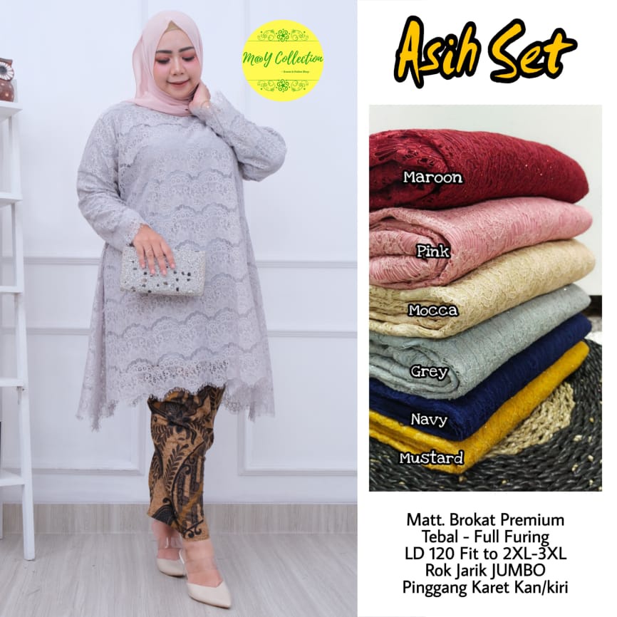 Asih Set LD 120 Kebaya Jumbo Brokat Modern Kebaya Jumbo | Kebaya Brokat Jumbo