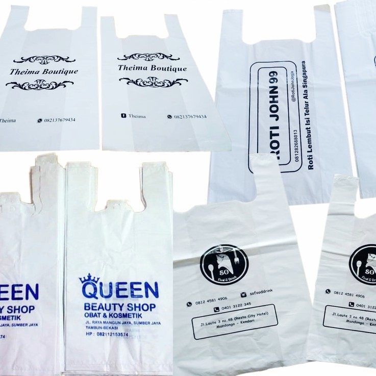 Sablon Kantong Plastik Kresek Singlet 40 x 65 x 02 cm