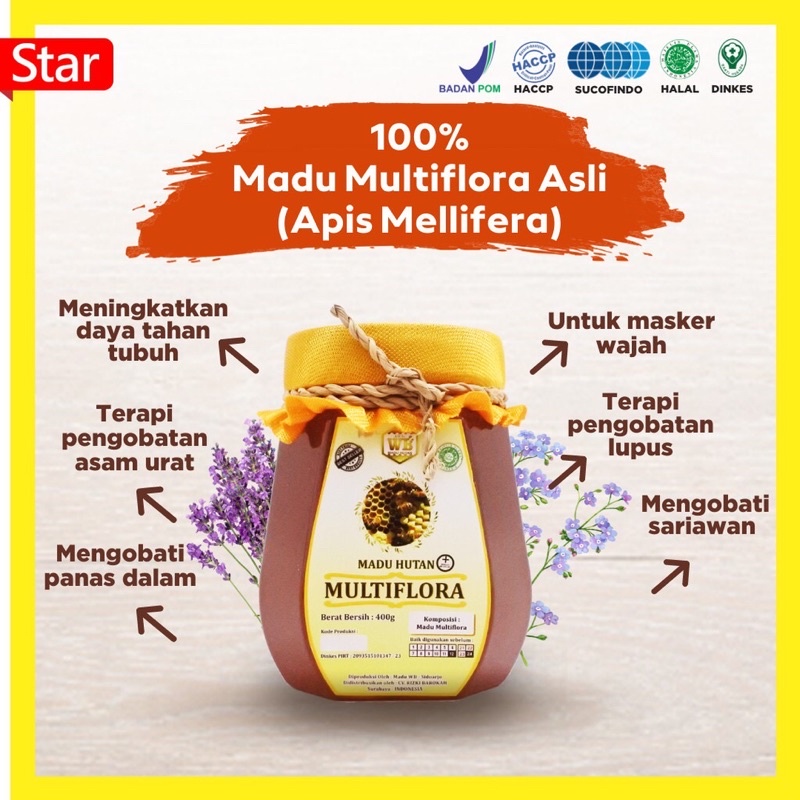

[COD] Madu Multiflora / Lebah Apis Melifera - Garansi Murni & Asli 100% - Wild Bee-Kemasan Ekonomis