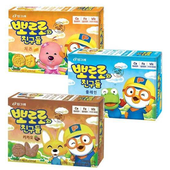 

W2fit Pororo Korea Binggrae Biscuit Plain/Cheese/Cocoa 65g - Snack Anak