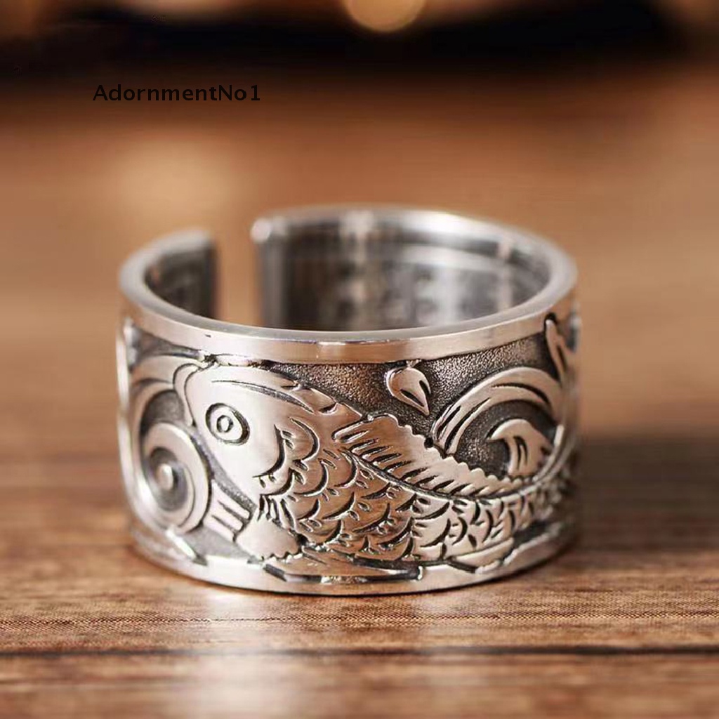 (AdornmentNo1) Cincin Model Terbuka Motif Ikan koi Untuk Pria / Wanita