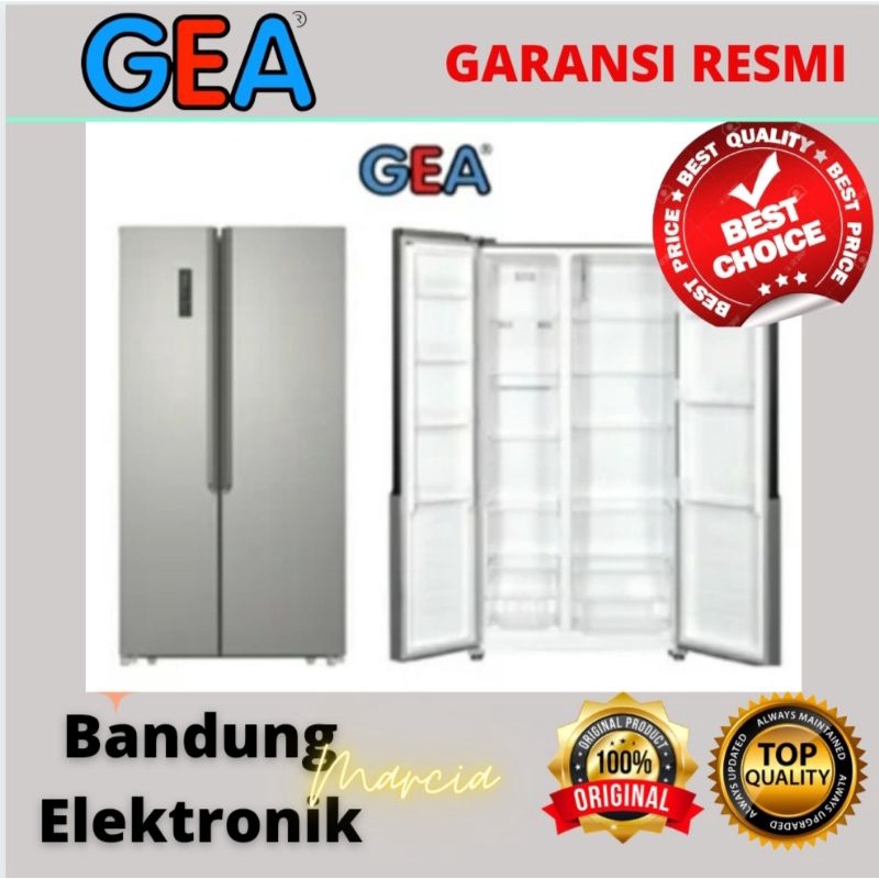 Kulkas GEA inox G2D 472 silver inox side by side