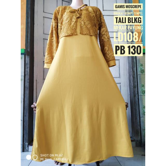 Gamis moscrepe mix brokat Glitter