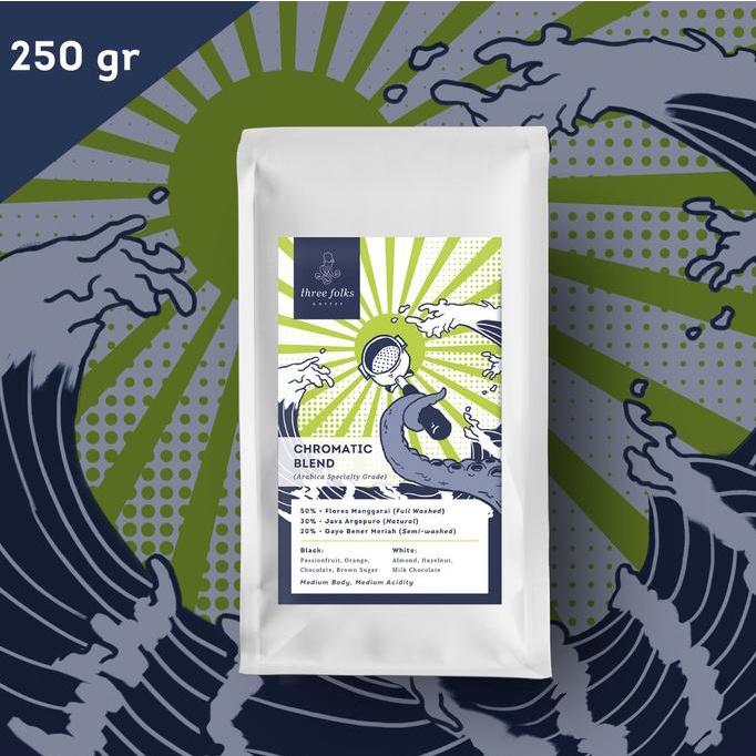 

Kopi Arabika Espresso Chromatic Blend Three Folks 250 gr