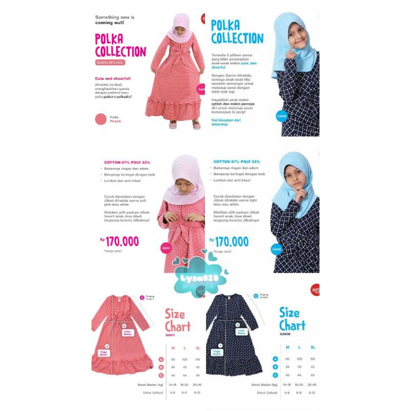 Koleksi Gamis Anak by Afrakids Terlaris GA001 sampai GA012
