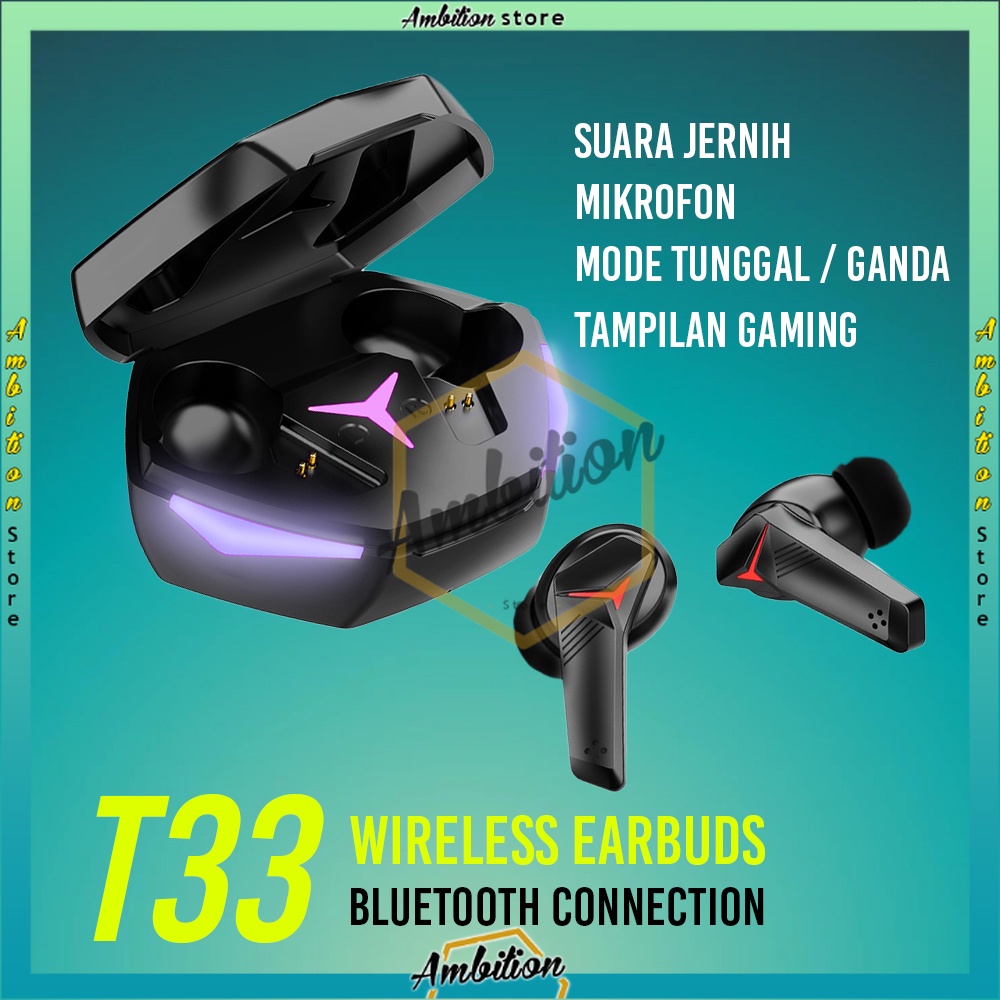 [BISA BAYAR DITEMPAT] Nirkabel 5.1 headphone Headphone bluetooth T33 headset gaming bluetooth peredam bising stereo latensi sangat rendah