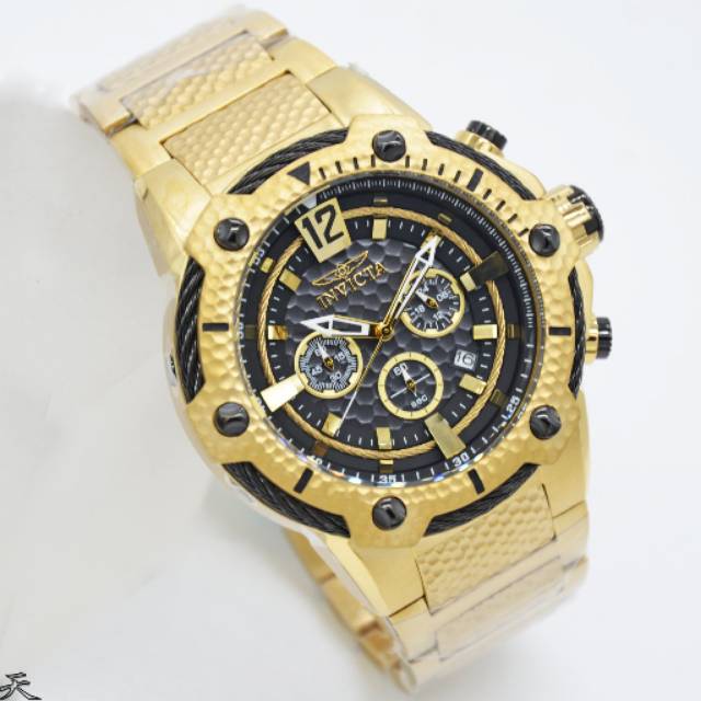 Jam Tangan Pria Invicta 27302 Rantai Gold Original Swiss Made