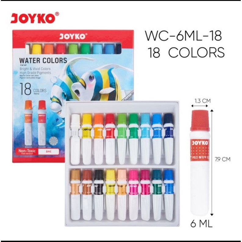 

Cat Air Water Color Joyko WAC-6ML 18 warna