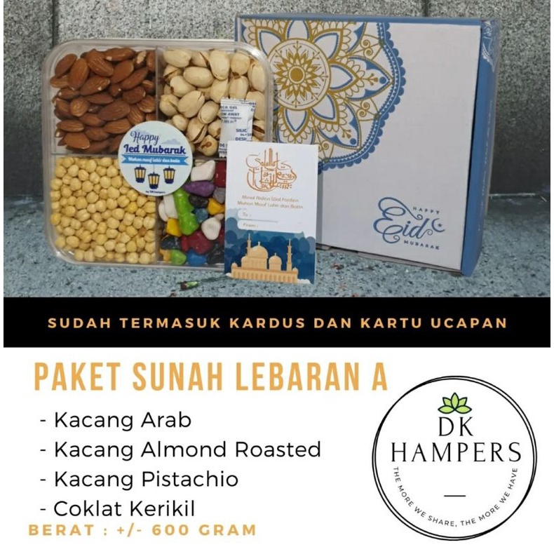 PAKET SUNNAH ROSUL  Hampers LEBARAN KACANG ARAB KACANG PISTACHIO ALMOND ROASTED COKLAT KERIKIL hampers ramadhan