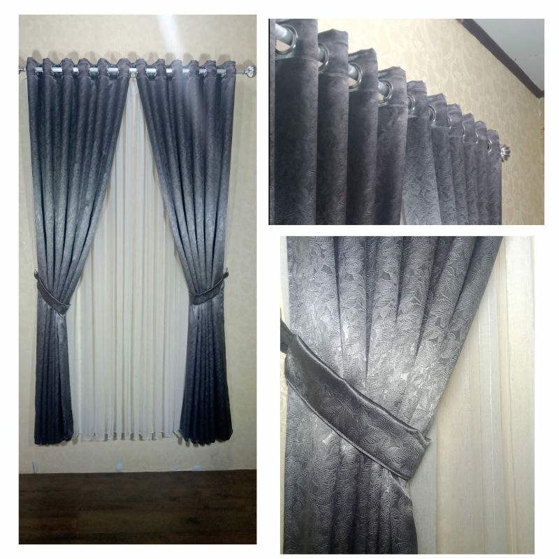 Gorden polos minimalis motif bunga/gorden polos minimalis motif bunga/hordeng jendela polos/tirai je