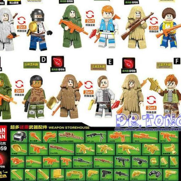 (DISKON) Brik Lego Polisi Tentara Militer Perang PUBG Swat Army Soldier Battle Diskon,.,..