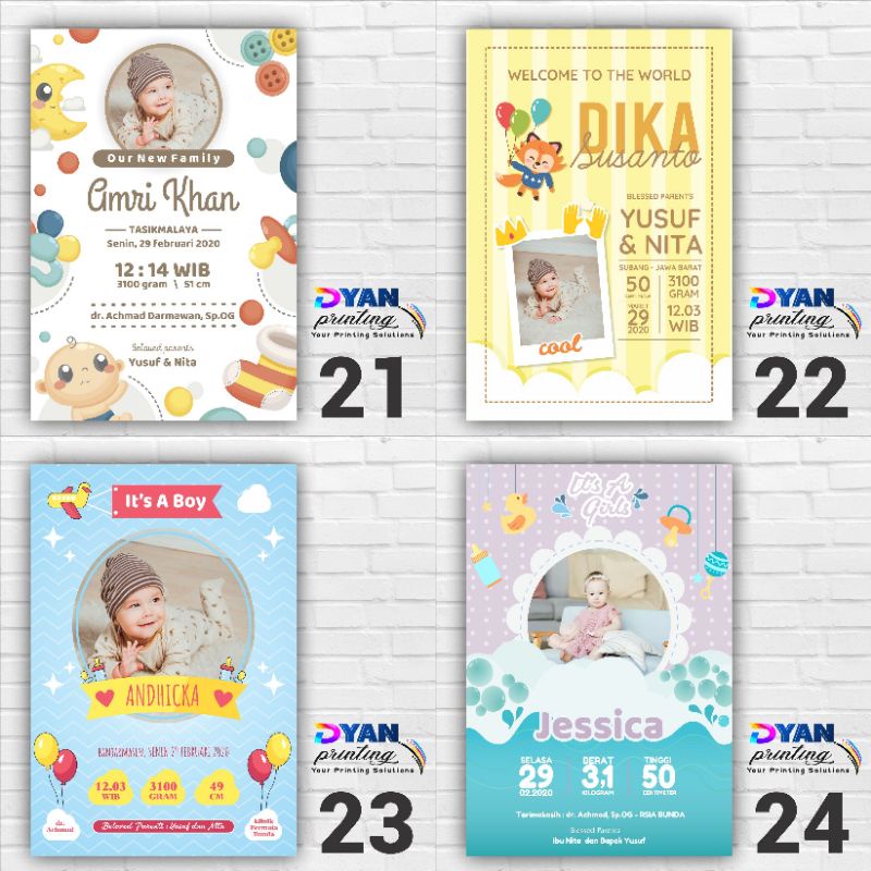 WALLDECOR BIODATA BAYI &amp; ANAK CUSTOM, BAHAN KAYU