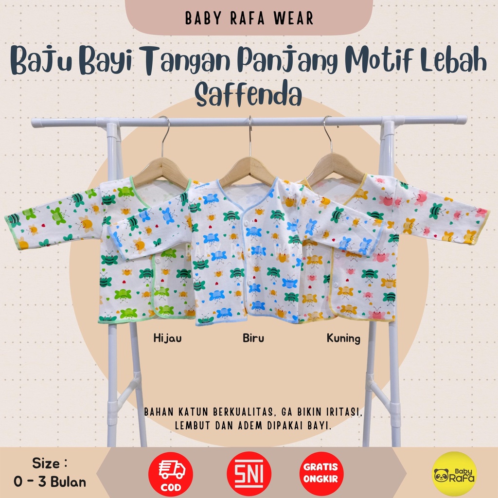 Baju Bayi Tangan Panjang Size S Merk SAFFENDA SNI