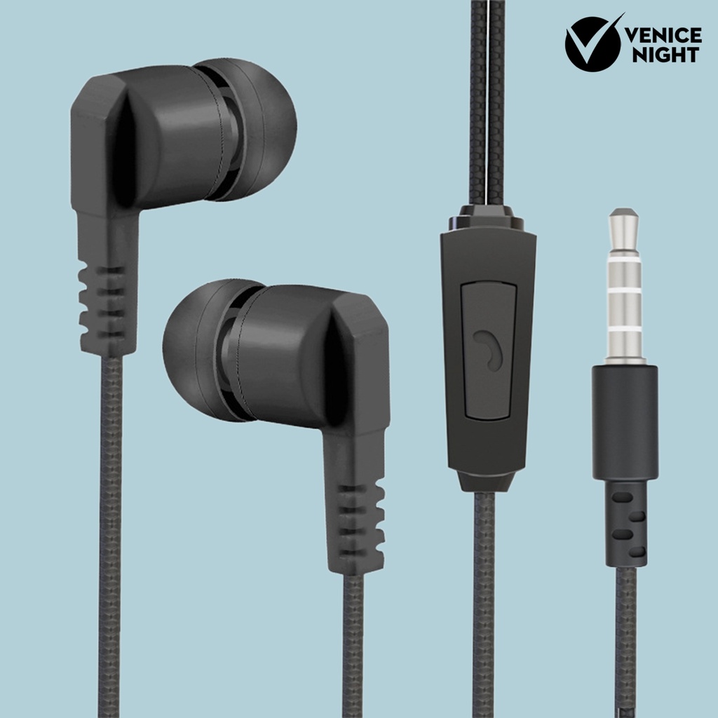 (VNEP) (Berkabel) Headset Earphone Earbuds In-ear Portable Sensitifitas Tinggi Ergonomis Jack 3.5mm + Mic