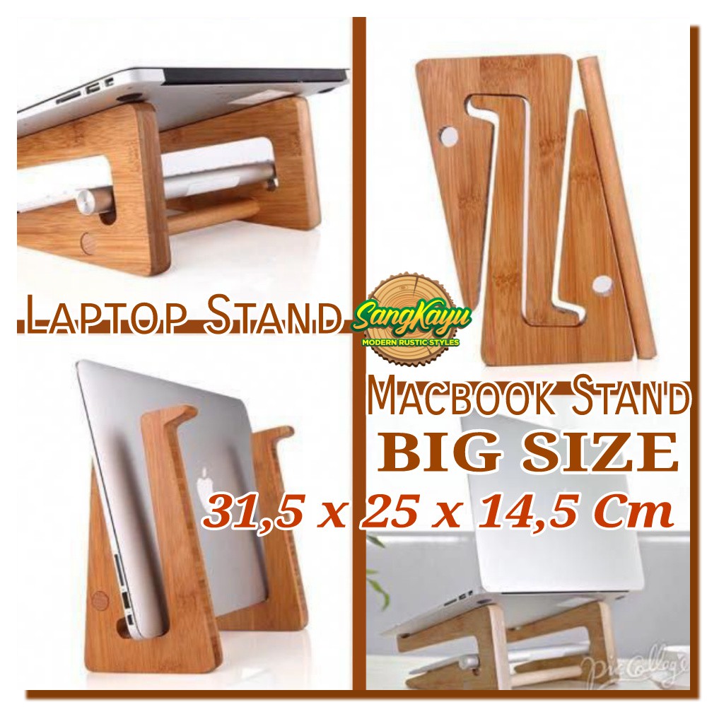 BIG Laptop stand Macbook stand meja laptop kayu besar big note book stand