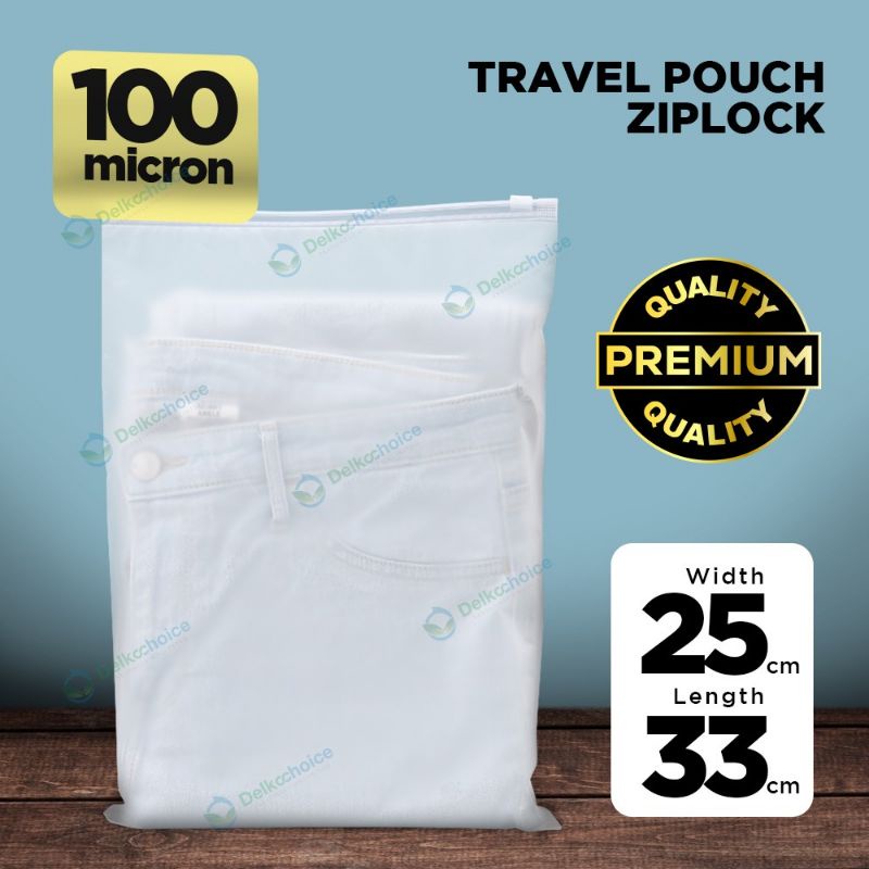 Travel Pouch Organizer Serbaguna Ziplock Matte Premium 100mic Delkochoice