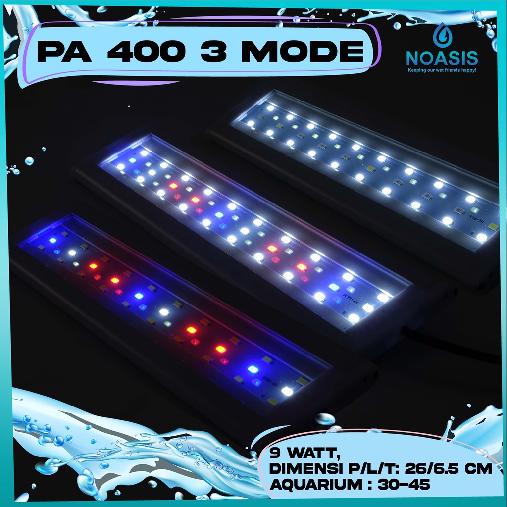 LAMPU LED AQUARIUM AQUAMAN WP PA 400 11 WATT 30-45 CM 3 MODE AQUASCAPE