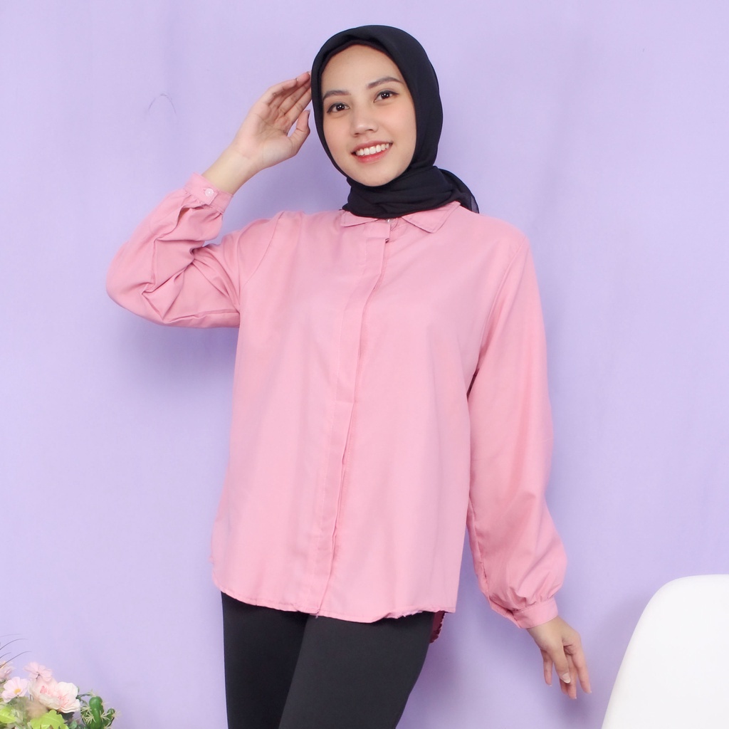 BEFAST - ZRX OOTD Atasan Blouse AYA / Blouse Keyra / Atasan Wanita Lengan Panjang / Blouse Casual / OOTD Wanita Remaja Modis / Pakain Wanita Kerja / Blouse Polos Formal / Terbaru 2022