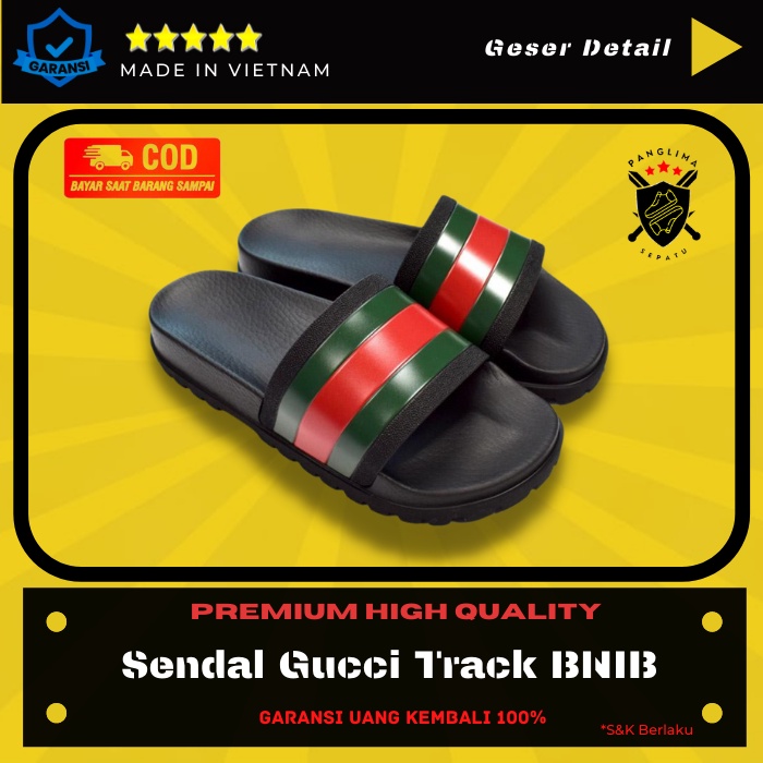 Sandal Sendal Gucci Track BNIB Sneakers Pria Sneaker Fashion Cowok Import Premium Original