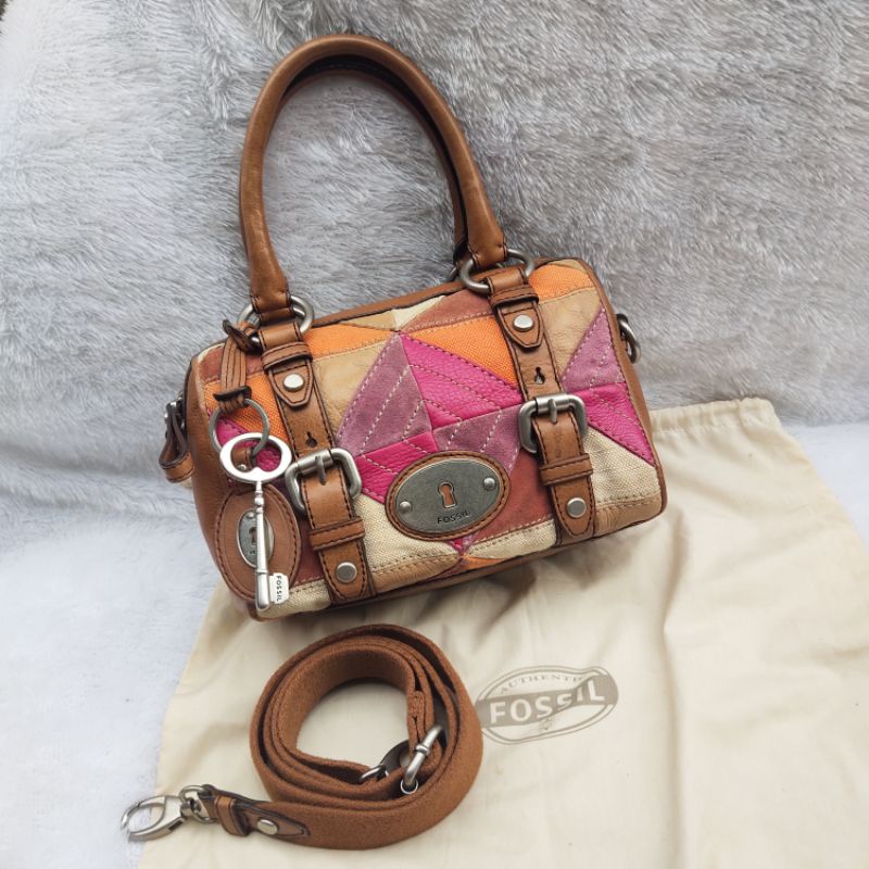 Tas Fossil Maddox Satchel Small Patchwork Preloved Pw