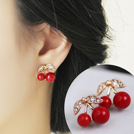 NunuLisaTan -Termurah Aksesoris Fashion Wanita SALE ANEKA ANTING Wanita KOREA-CERRY MERAH