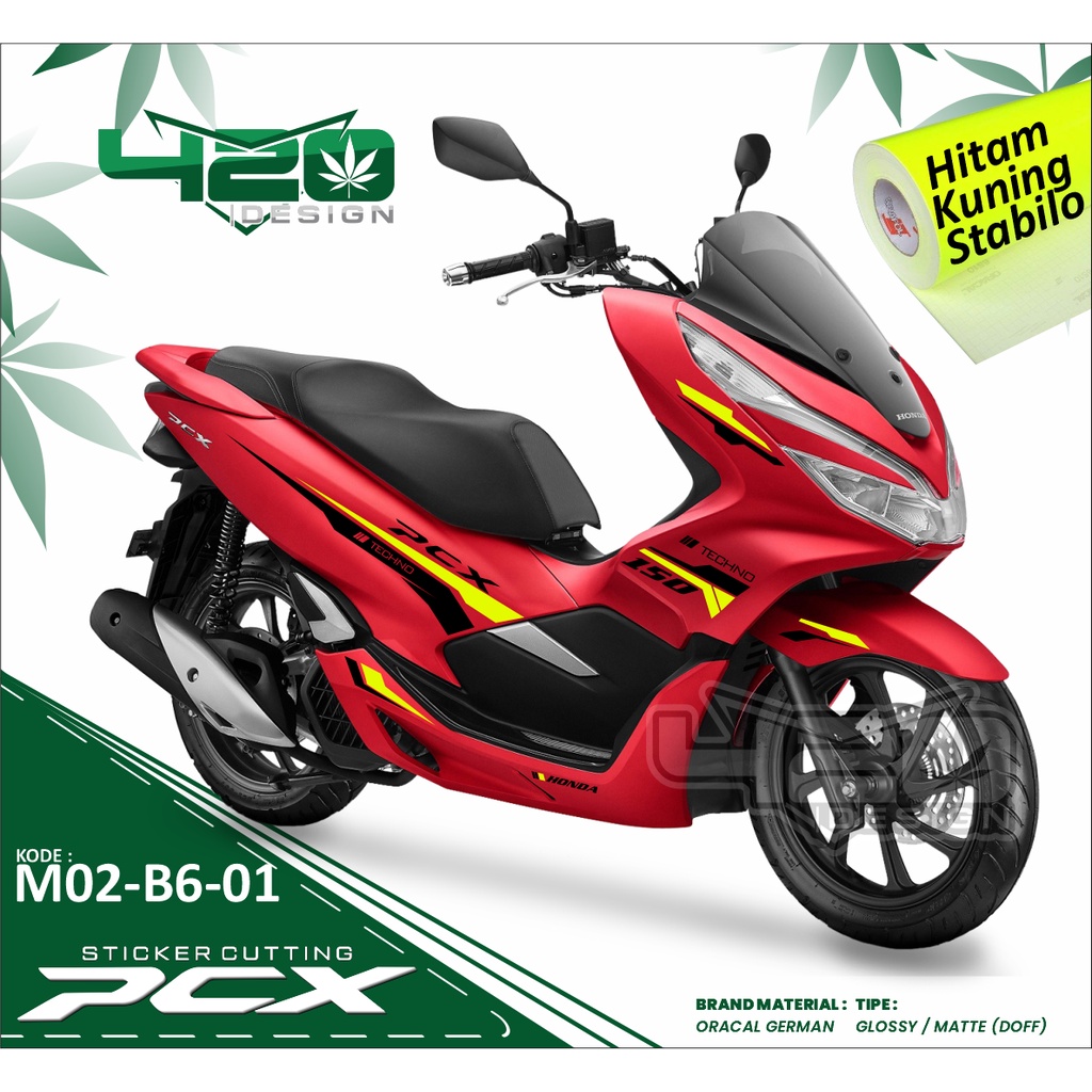 Sticker PCX 150 - CUTTING PCX Sticker Cutting PCX KOMBINASI HITAM KUNING STABILO - PCXM