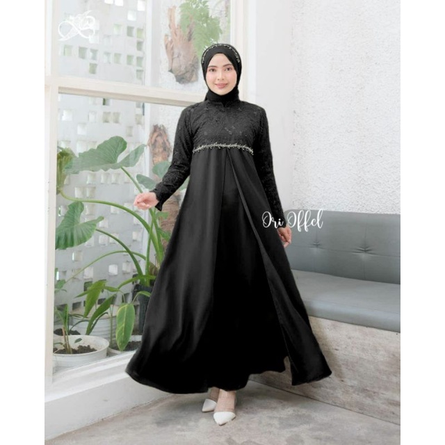 (TERBARU) BATIK EXPRESS - MAXI DRESS NATASHA APLIKASI PAYET | GAMIS BRUKAT | BAJU LEBARAN