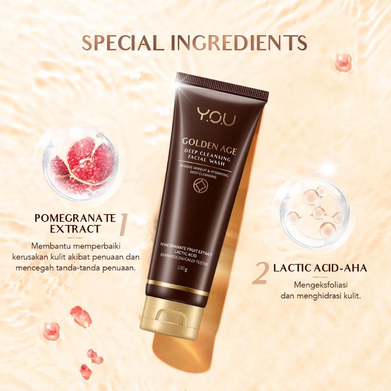 Kosmetik You Golden Age Deep Cleansing Facial Wash / Pembersih Wajah 100g