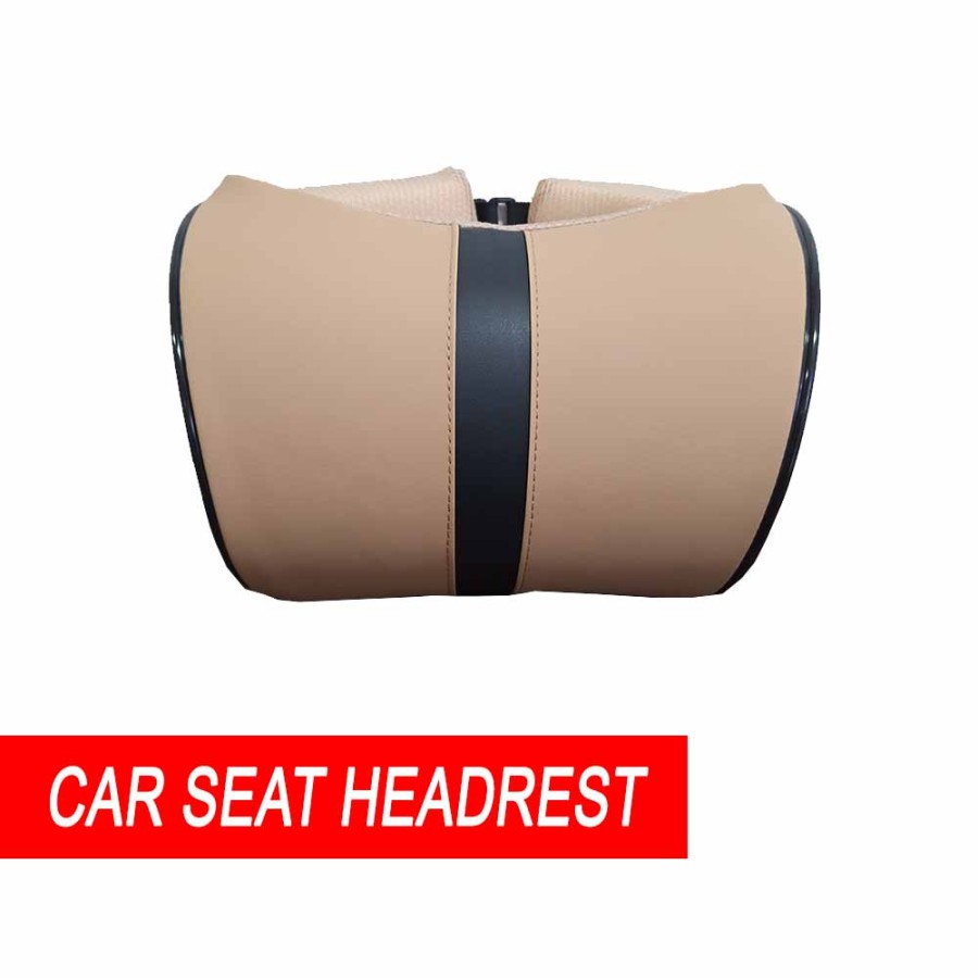 CAR HEAD REST NECK PILLOW/ BANTAL MOBIL LEHER DAN KEPALA DAKRON KULIT