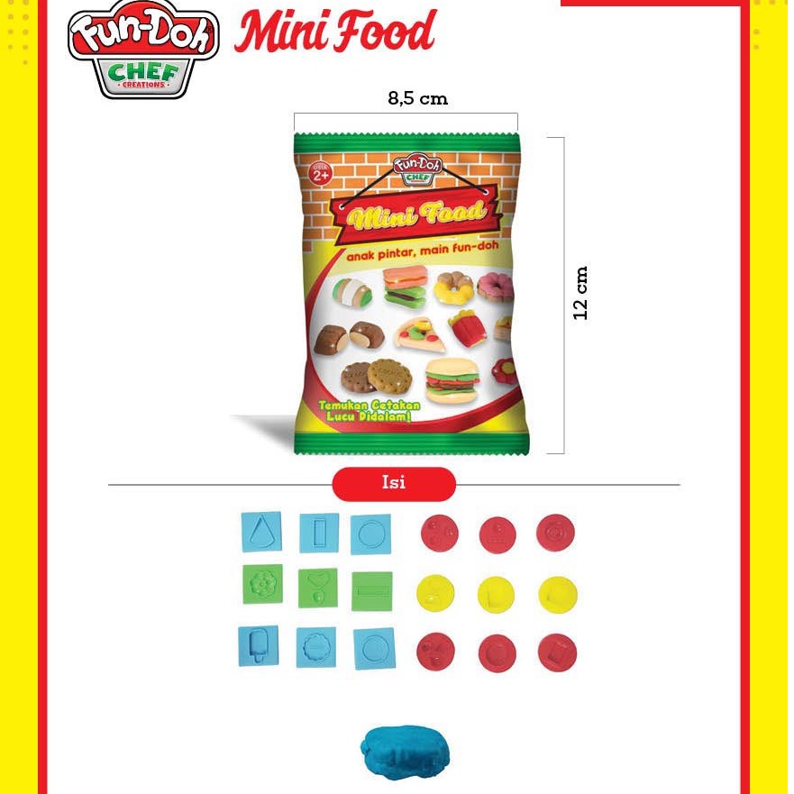 Mainan Edukasi Plastisin/ Fundoh Mini Food Sachet/Clay Dough 28145