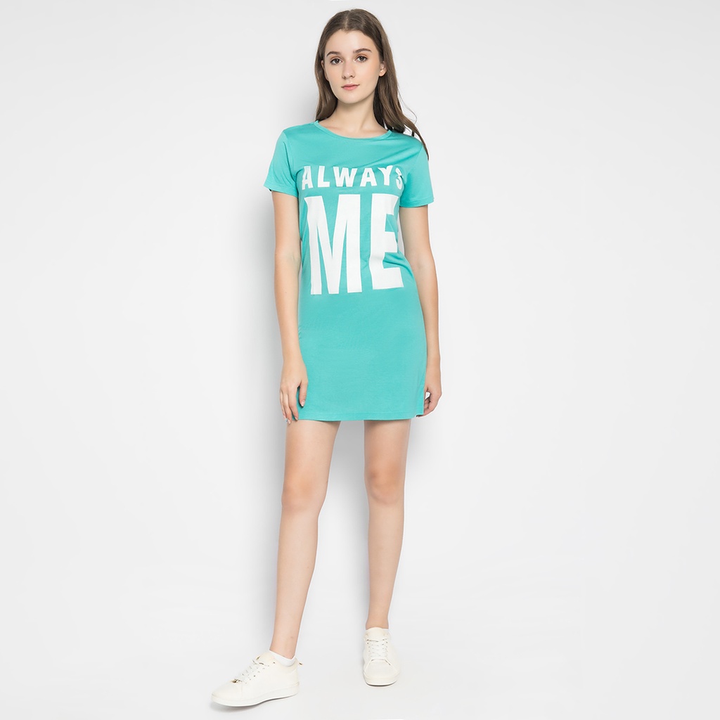 LGS - Kaos Wanita - Sablon - Hijau Tosca - Slim Fit - LTS.555.Q1063.095.C