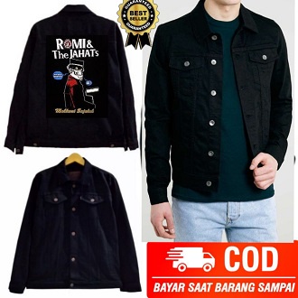 jaket band punk romie and the jahats// jeans pria // jaket jeans metal pria // jaket bergambar // ja