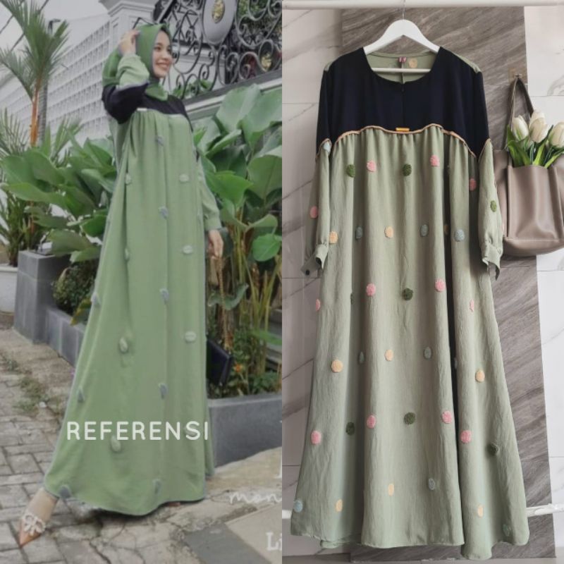 LYLI MAXI DRESS / DRESS POMPOM AIRFLOW EMBORDIR