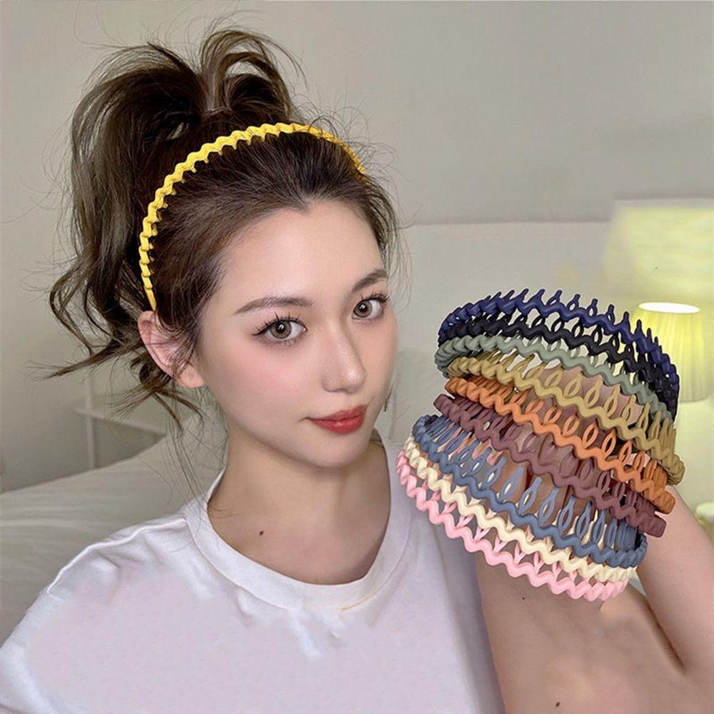Needway   Gelombang Rambut Hoop Pria Anak Manis Spons Bando Insang Bando Non-slip Warna Permen Dengan Gigi Musim Panas Gaya Korea Hiasan Kepala