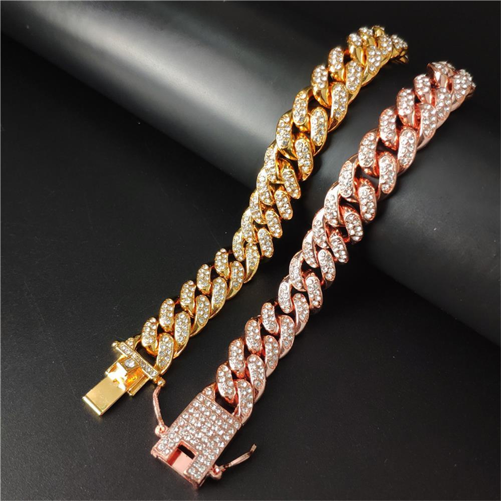 Chookyy Gelang Lebar 12mm Mewah Shiny Fashion Bracelet Hip Hop
