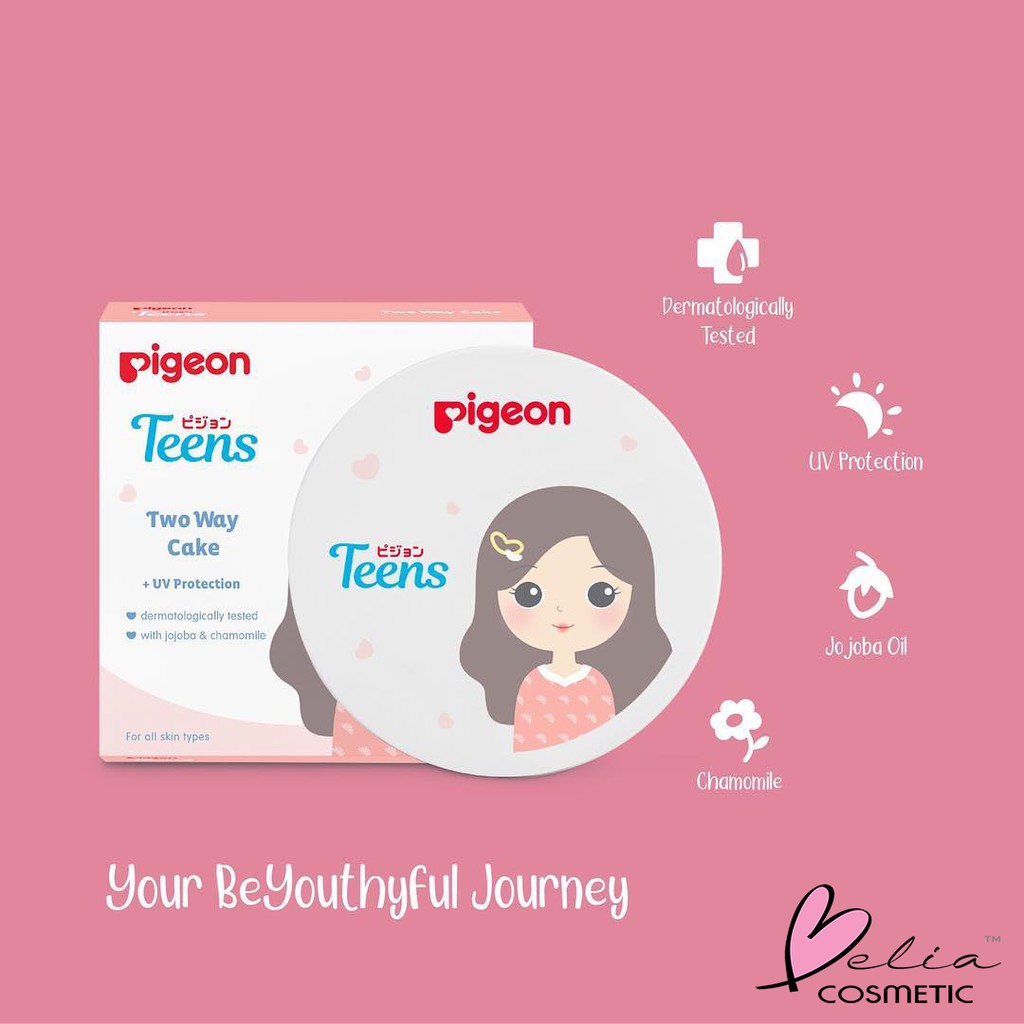 ❤ BELIA ❤ PIGEON TEENS Compact Powder UV Protection | Two Way Cake | Remaja 14g (✔️BPOM)