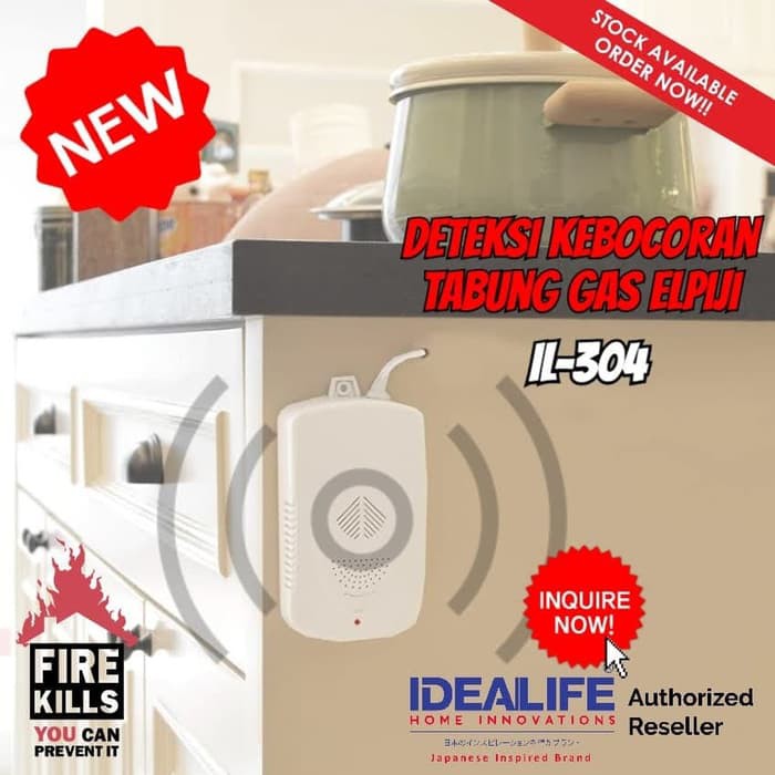 IDEALIFE - LPG Gas Leakage Alarm - Gas Alarm - IL - 304