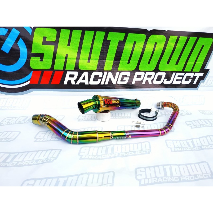 Knalpot KOU Mahachai Vixion New - Vixion Old Rainbow Stainless VXX
