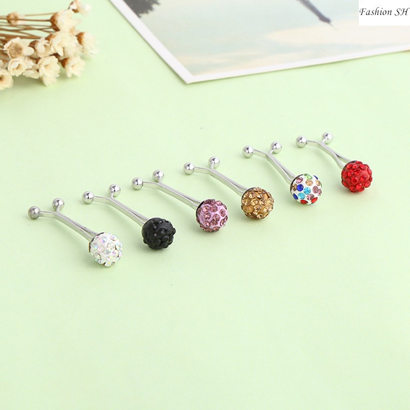 12pcs bros Pin Bola Kristal Warna Campur Untuk Hijab Turki M20022