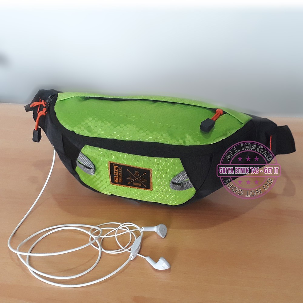 BELIZER Tas Pinggang Pria Distro Terbaru 2022 Waistbag Cowok Tas Selempang Soren Laki Headset Port