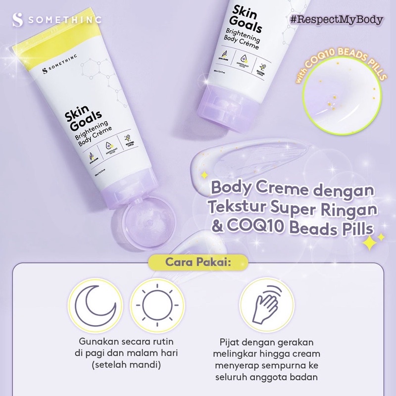 SOMETHINC SKIN GOALS Brightening Body Crème 100ml | Body Cream Somethinc Hand Body Lotion Somethinc Whitening Lotion