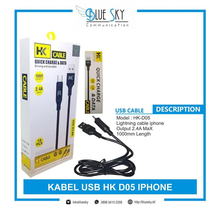 KABEL DATA USB HK D05 IPHONE LIGHTNING