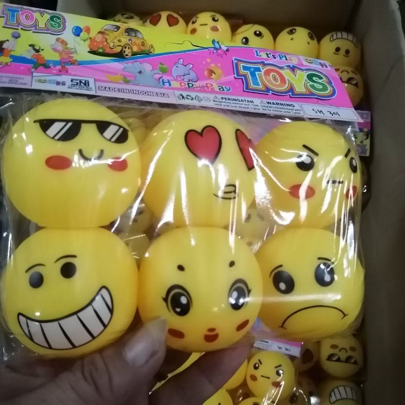 PROMO COD MAINAN BOLA SMILE KUNING 6PCS